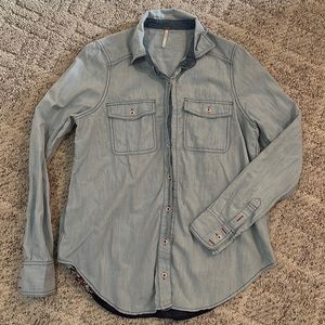 Free People long sleeve button down shirt with bandana print size XS